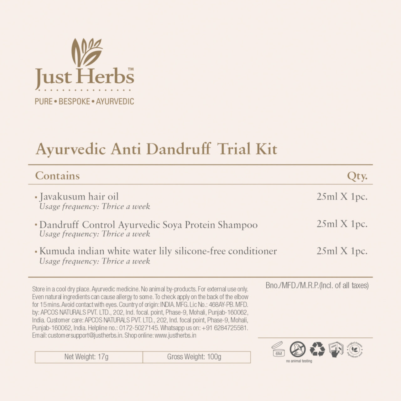 Ayurvedic Anti Dandruff Trial Kit