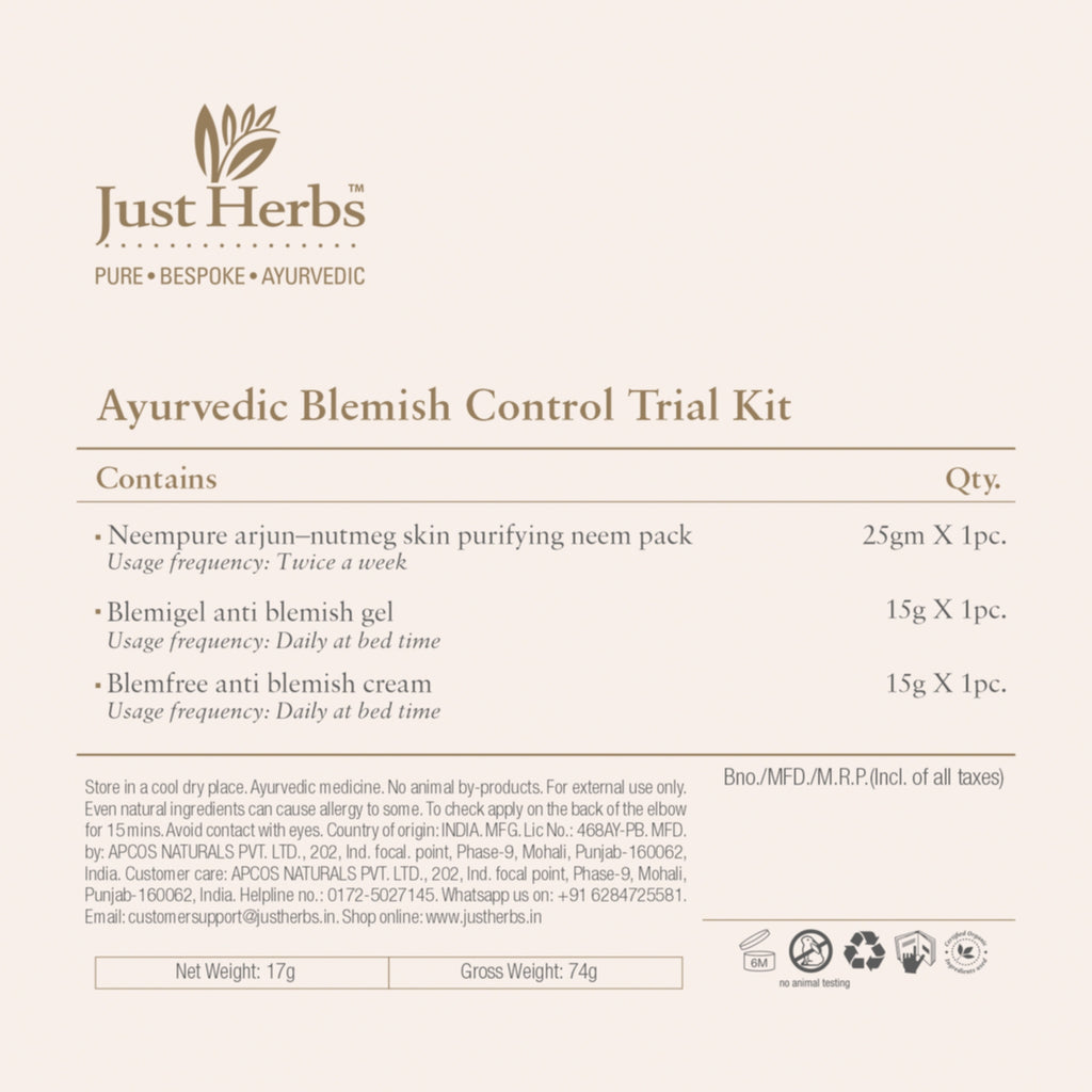 Just Herbs Trial Beauty Products Ayurvedic Skin & Hair Care Trial