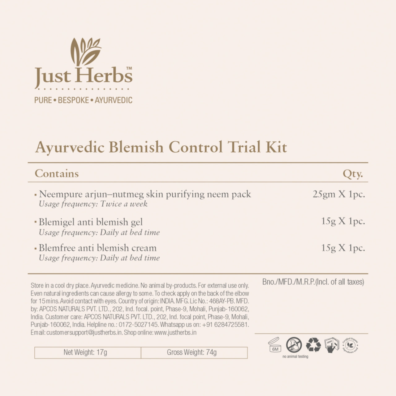 Ayurvedic Blemish Control Trial Kit