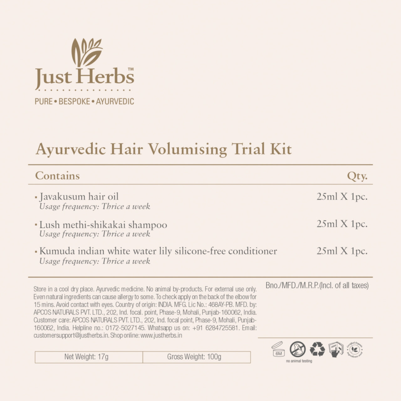 Ayurvedic Hair Volumising Trial Kit