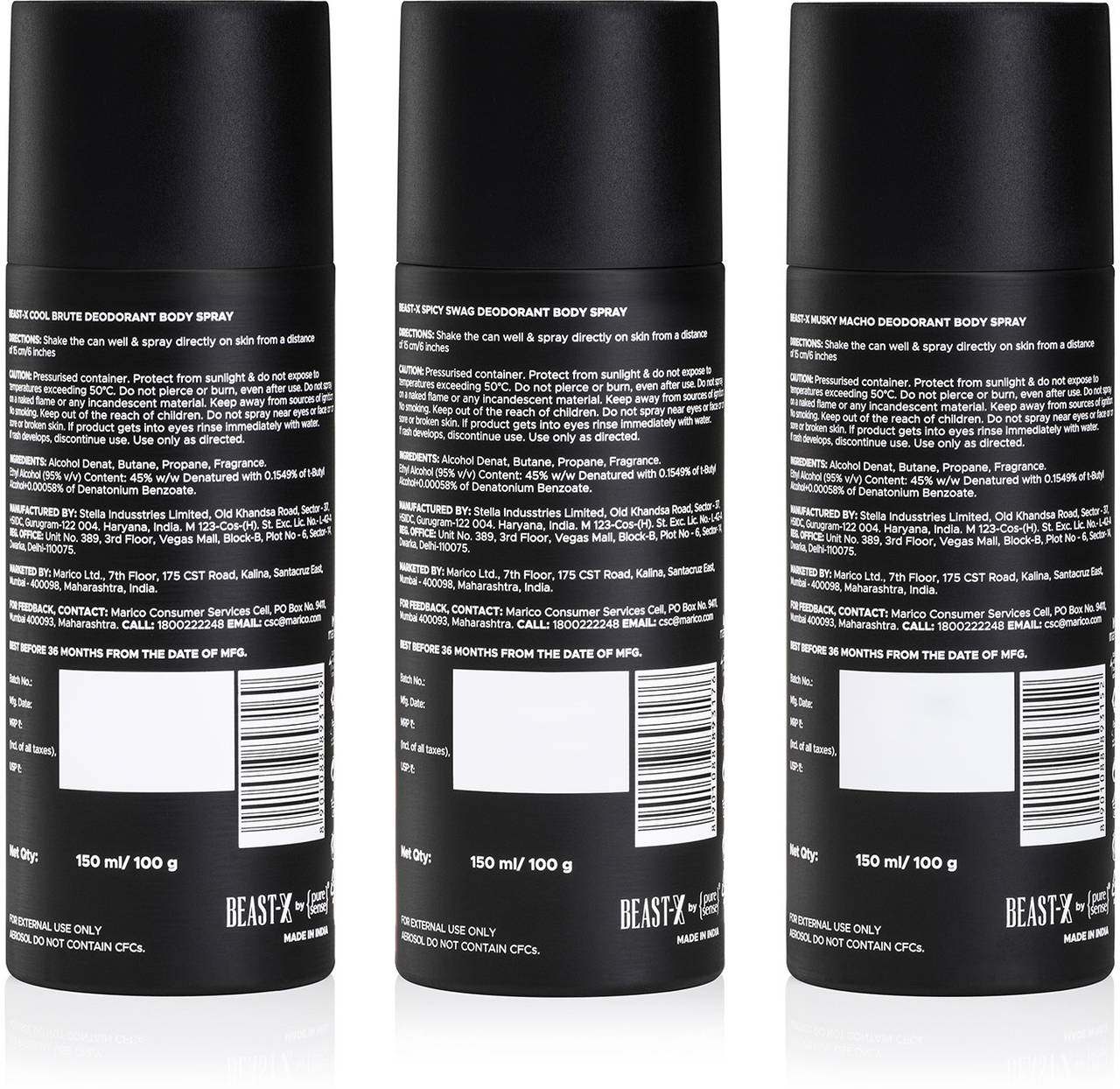 PureSense Beast X Pack of 3 - 450ml
