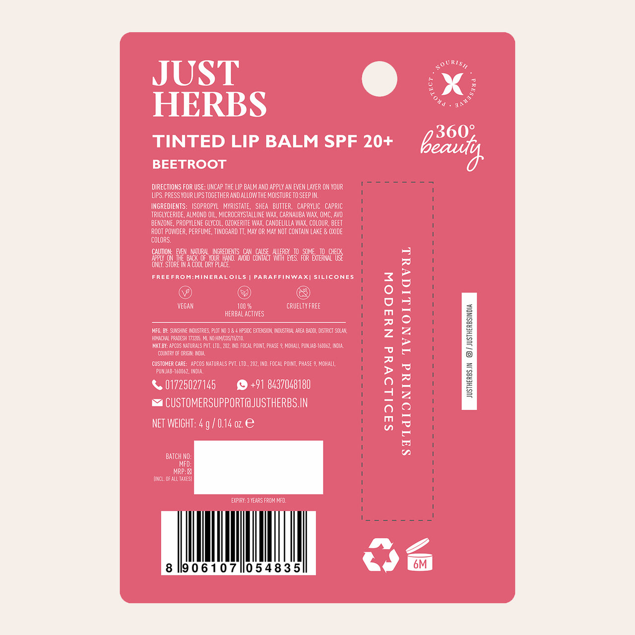 Tinted Lip Balms SPF 20+ (Beetroot)