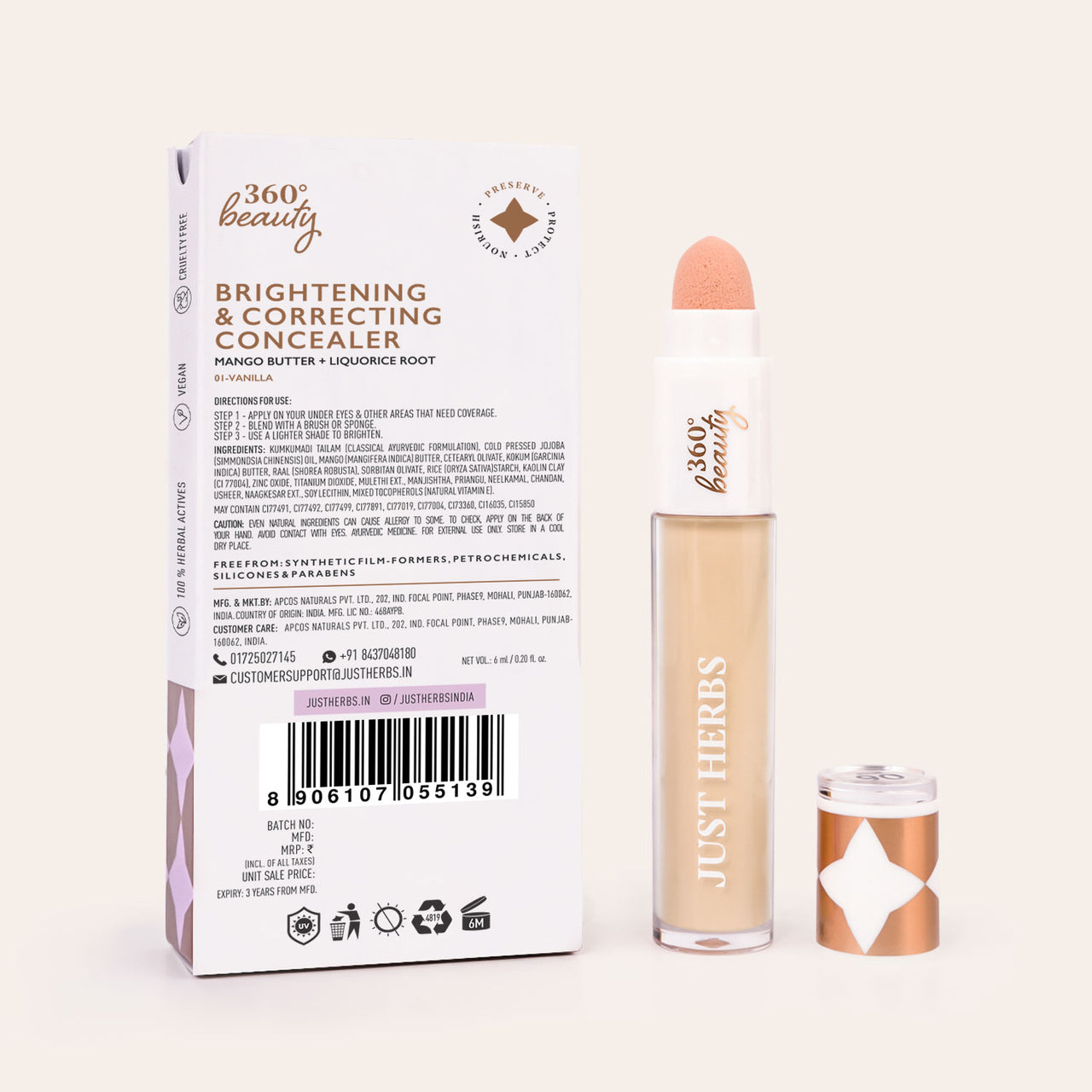 Ivory: Concealer Brightening & Correcting - Mango Butter and Liquorice Root