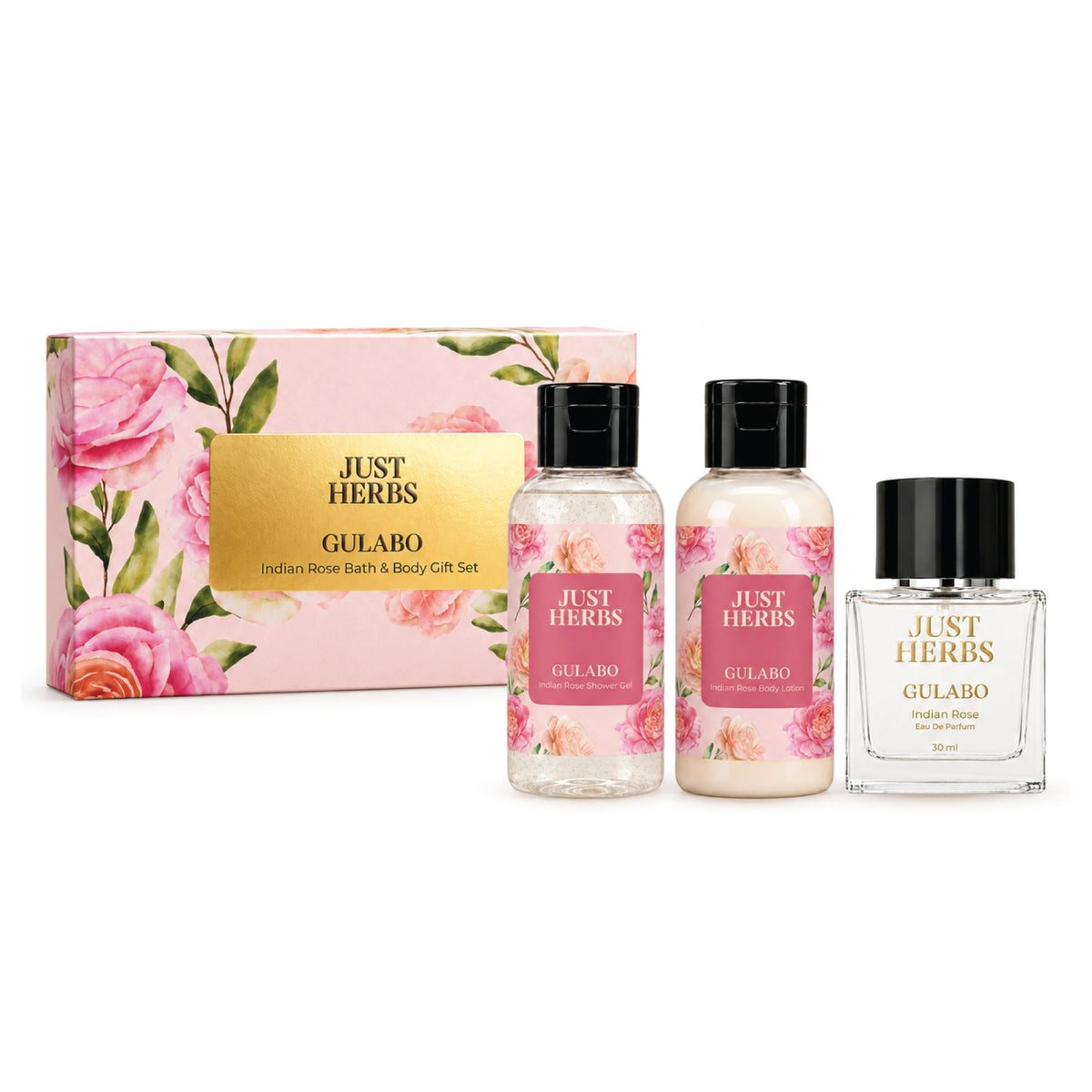 Gulabo Luxury Indian Rose Bath & Body Gift Set for Women