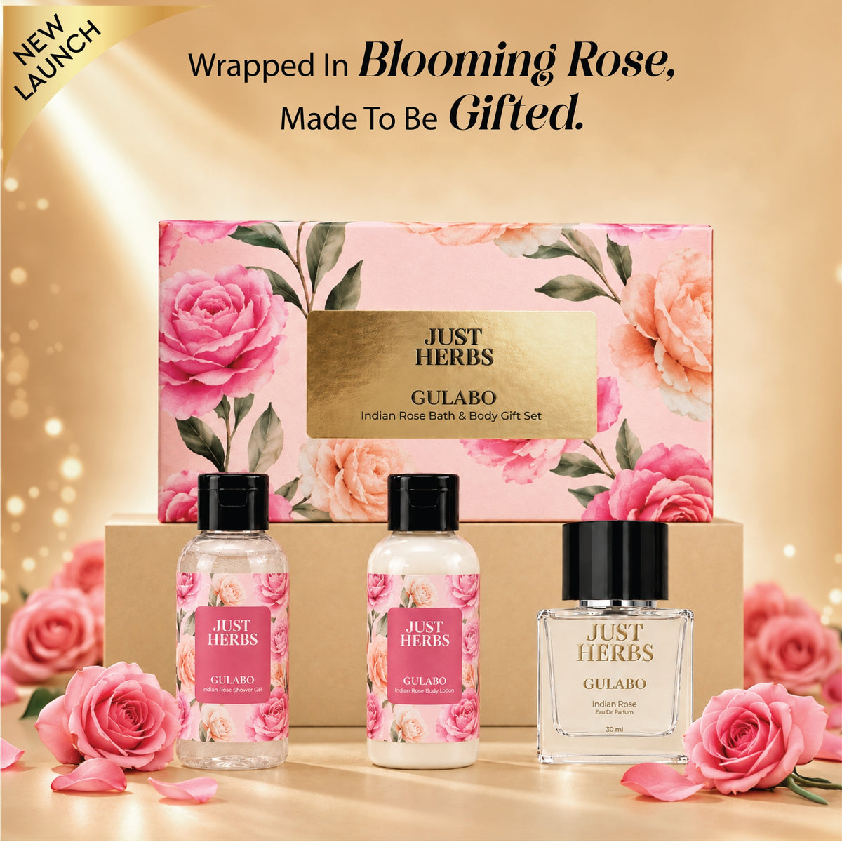 Gulabo Luxury Indian Rose Bath & Body Gift Set for Women 1