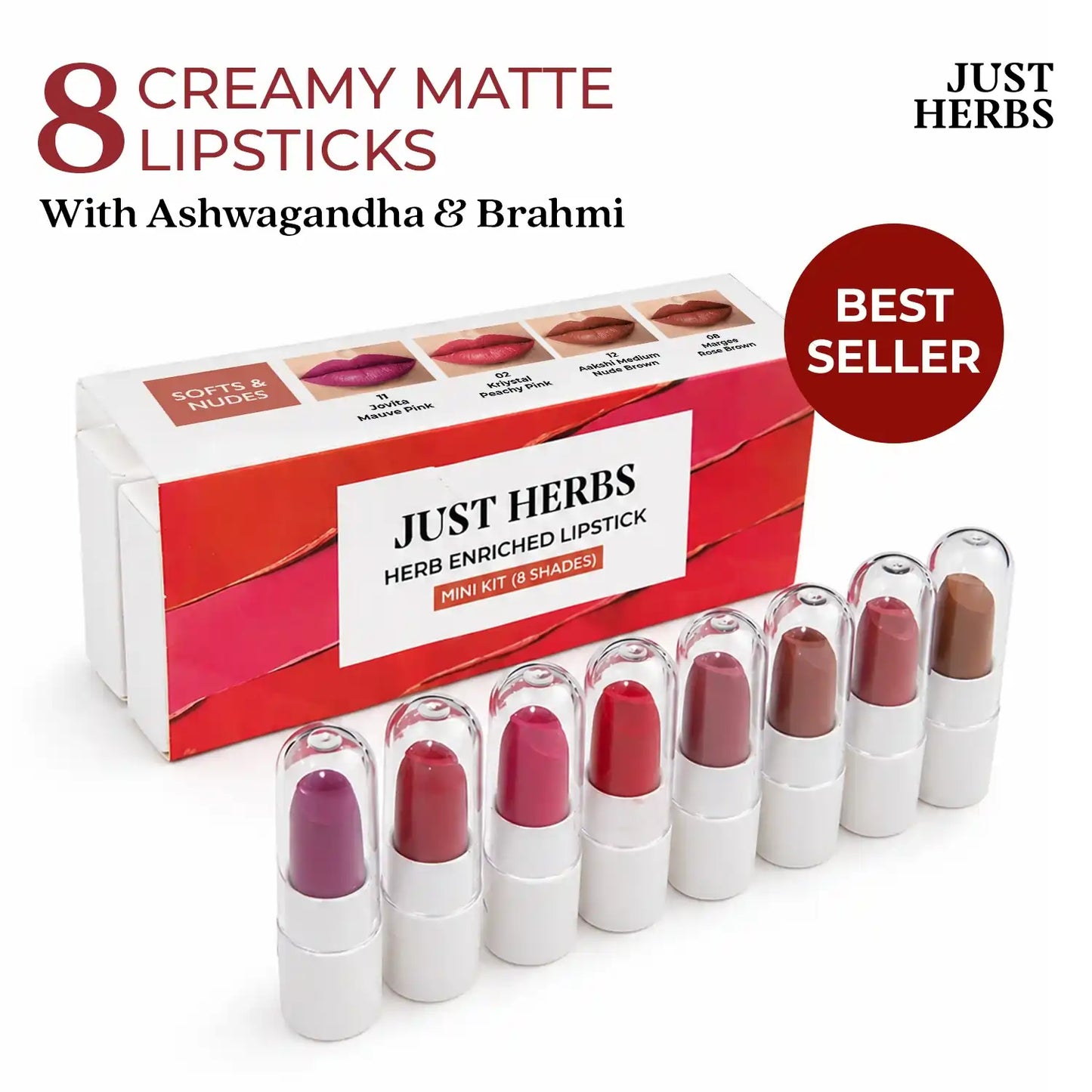 Herb Enriched Ayurvedic Lipstick Micro-Mini Kit - 8 shades
