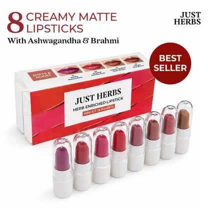 Herb Enriched Ayurvedic Lipstick Micro-Mini Kit - 8 shades