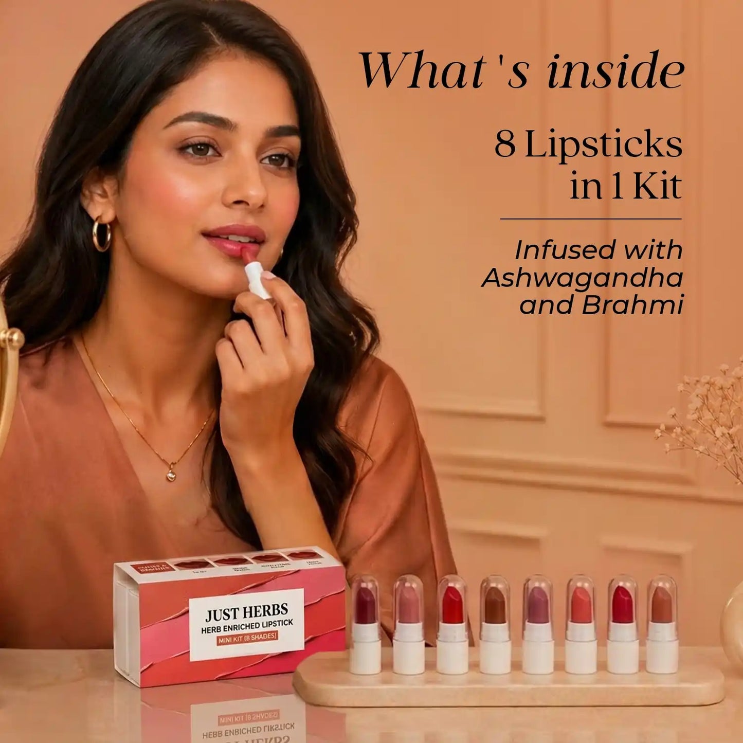 Herb Enriched Ayurvedic Lipstick Micro-Mini Kit - 8 shades