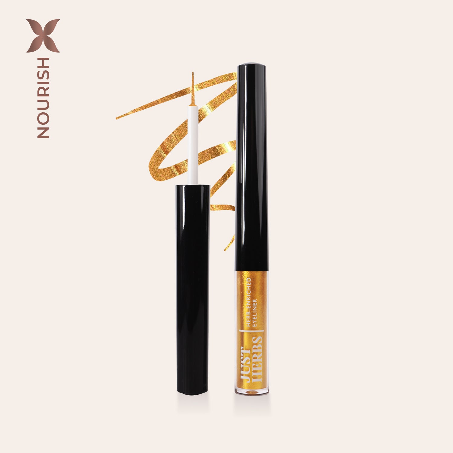 

Herb-Enriched Waterproof Eyeliner Organic with Jojoba Oil & Vitamin E, Jhel-07 golden hour