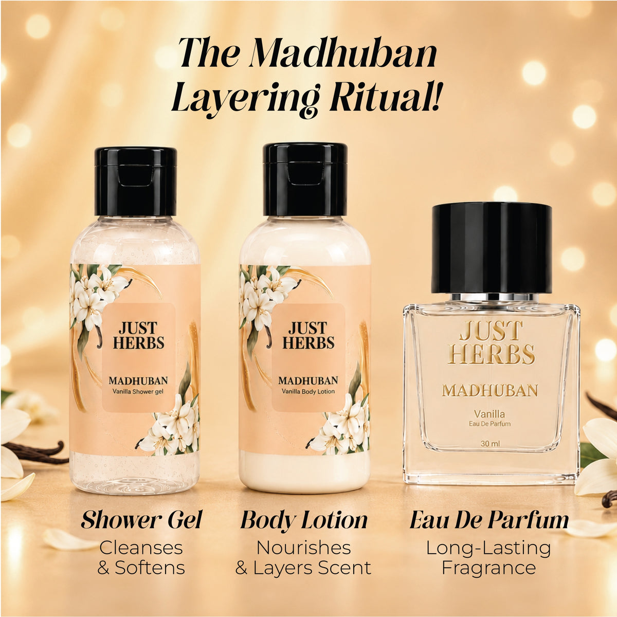 Madhuban Luxury Vanilla Bath & Body Gift Set for Women