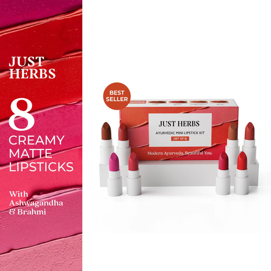 Herb Enriched Ayurvedic Lipstick Micro-Mini Kit - 8 shades