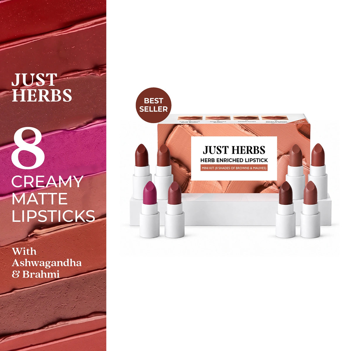 Herb Enriched Ayurvedic Lipstick Micro-Mini Kit - 8 shades