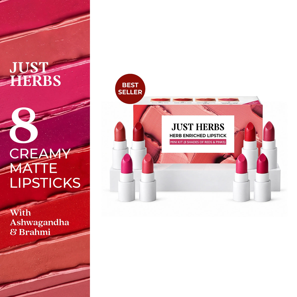 Herb Enriched Ayurvedic Lipstick Micro-Mini Kit - 8 shades