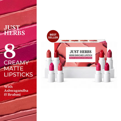 Herb Enriched Ayurvedic Lipstick Micro-Mini Kit - 8 shades