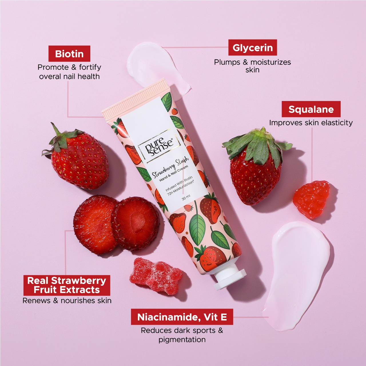 PureSense Strawberry Slush Hand and Nail Cream 30ml