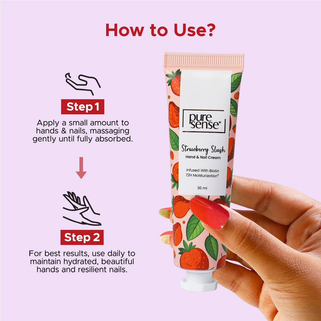PureSense Strawberry Slush Hand and Nail Cream 30ml