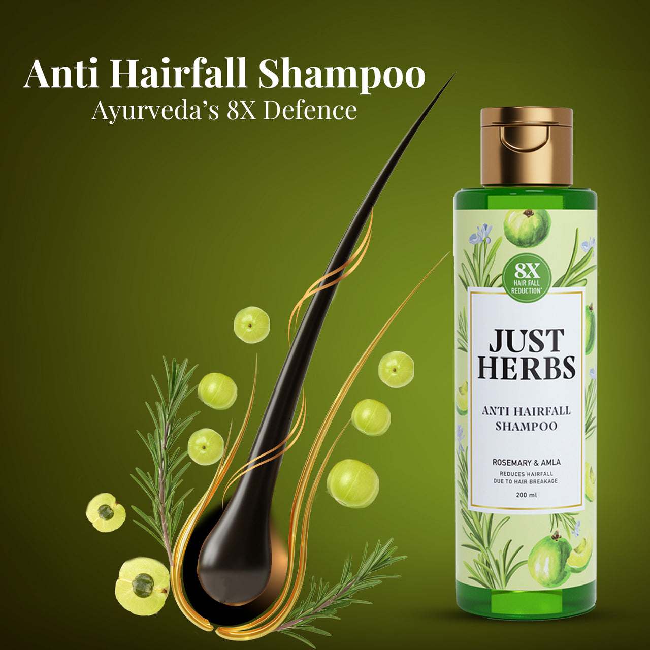Anti Hairfall Shampoo | Rosemary, Amla & 12 Herbs