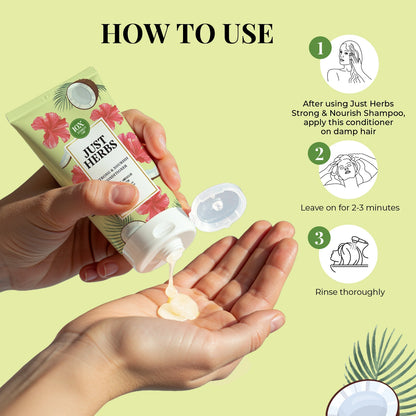 Strong & Nourish Conditioner | Coconut, Hibiscus, Castor & 13 Herbs