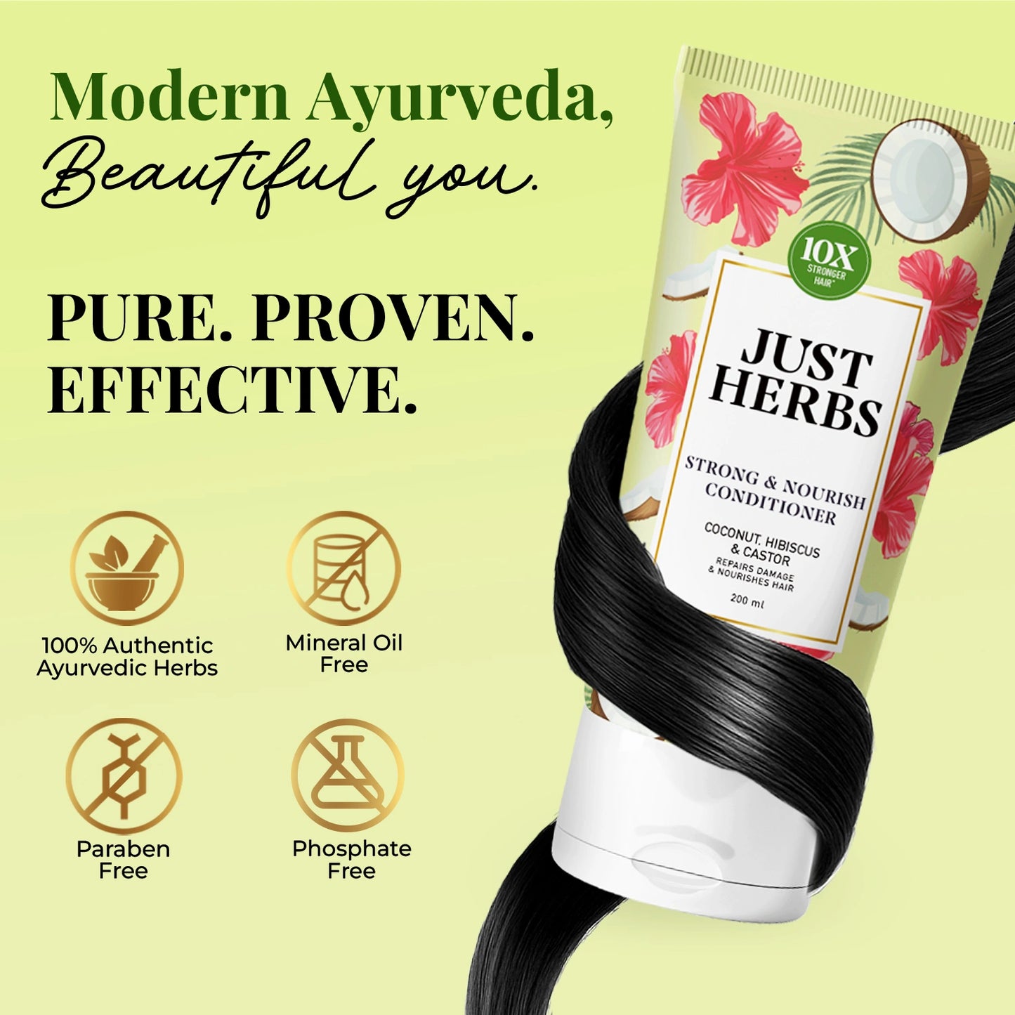 Strong & Nourish Conditioner | Coconut, Hibiscus, Castor & 13 Herbs