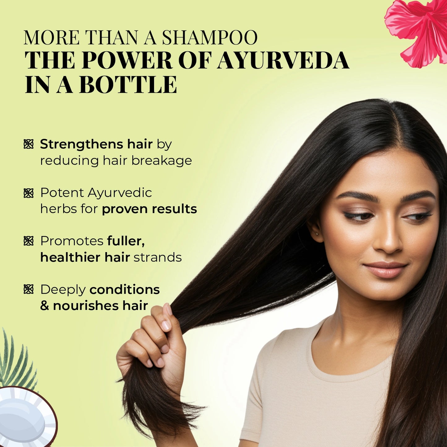 Strong & Nourish Shampoo | Coconut, Hibiscus, Castor & 11 Herbs