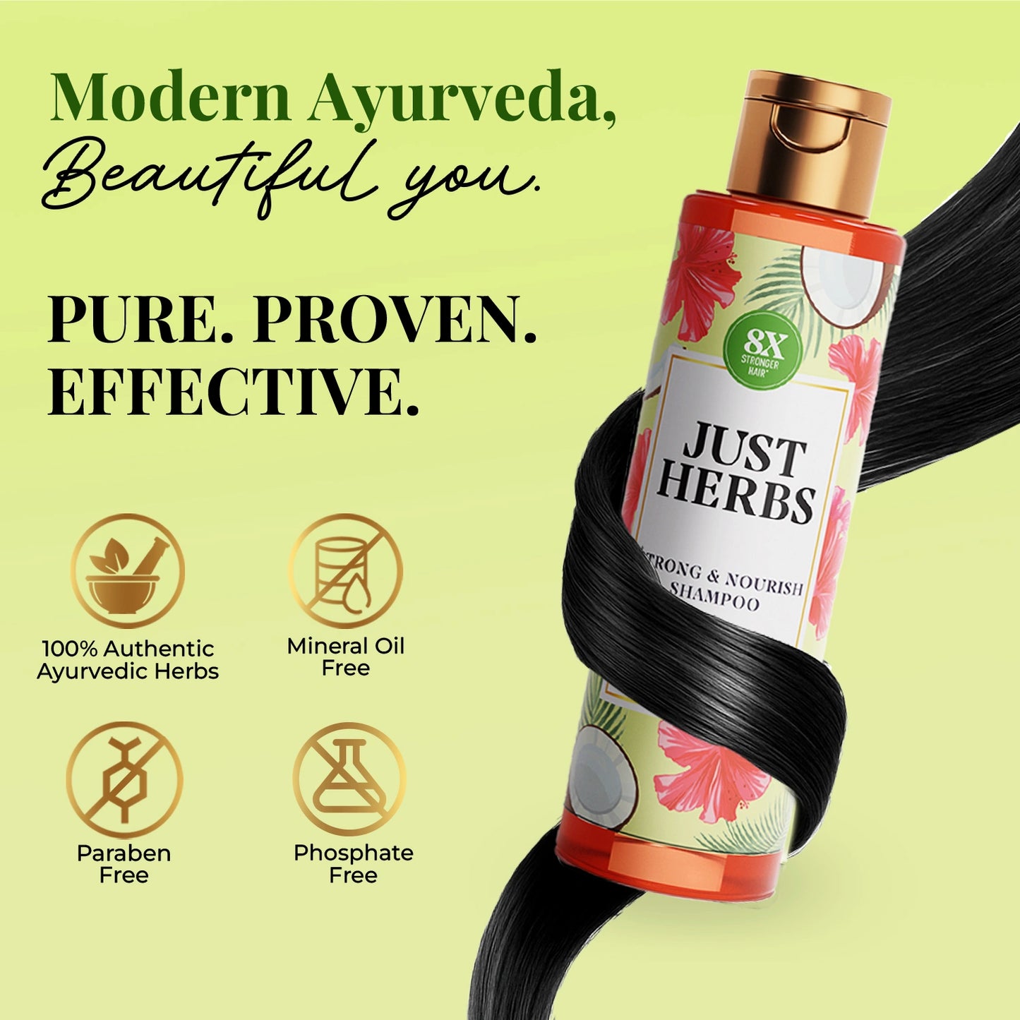 Strong & Nourish Shampoo | Coconut, Hibiscus, Castor & 11 Herbs