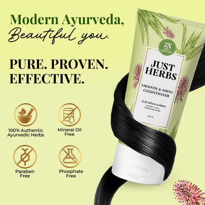 Smooth & Shine Conditioner | Aloe Vera, Almond & 14 Herbs