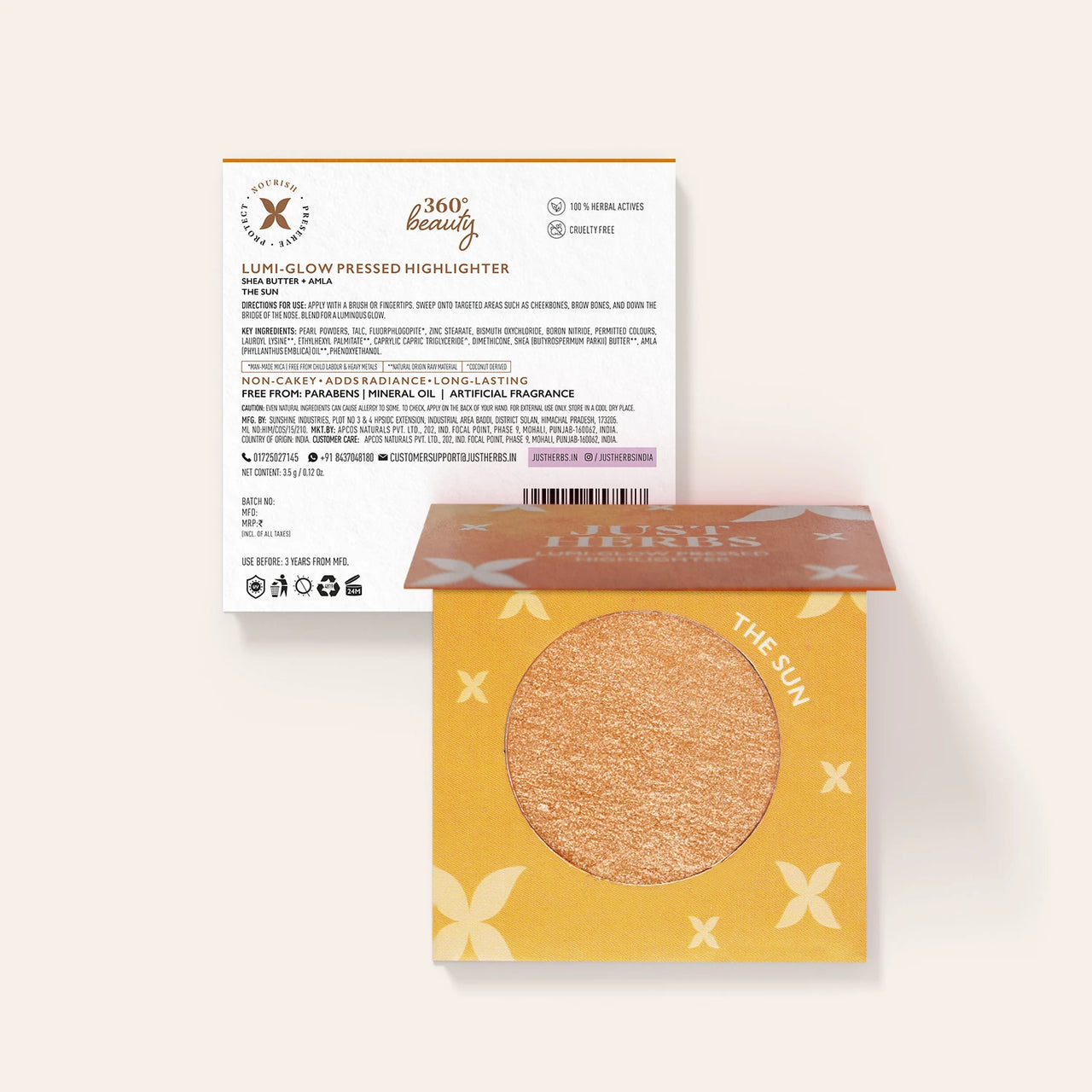 Lumi-glow Pressed Highlighter with Shea Butter and Amla