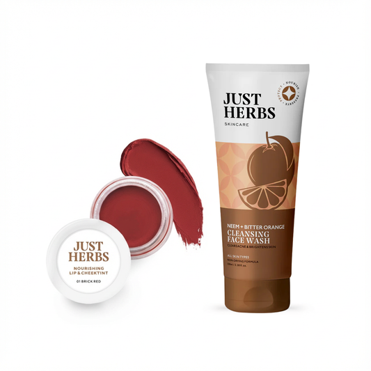 Cleansing Face Wash with Neem and Bitter Orange / Silksplash + Nourishing Lip and Cheek Tint