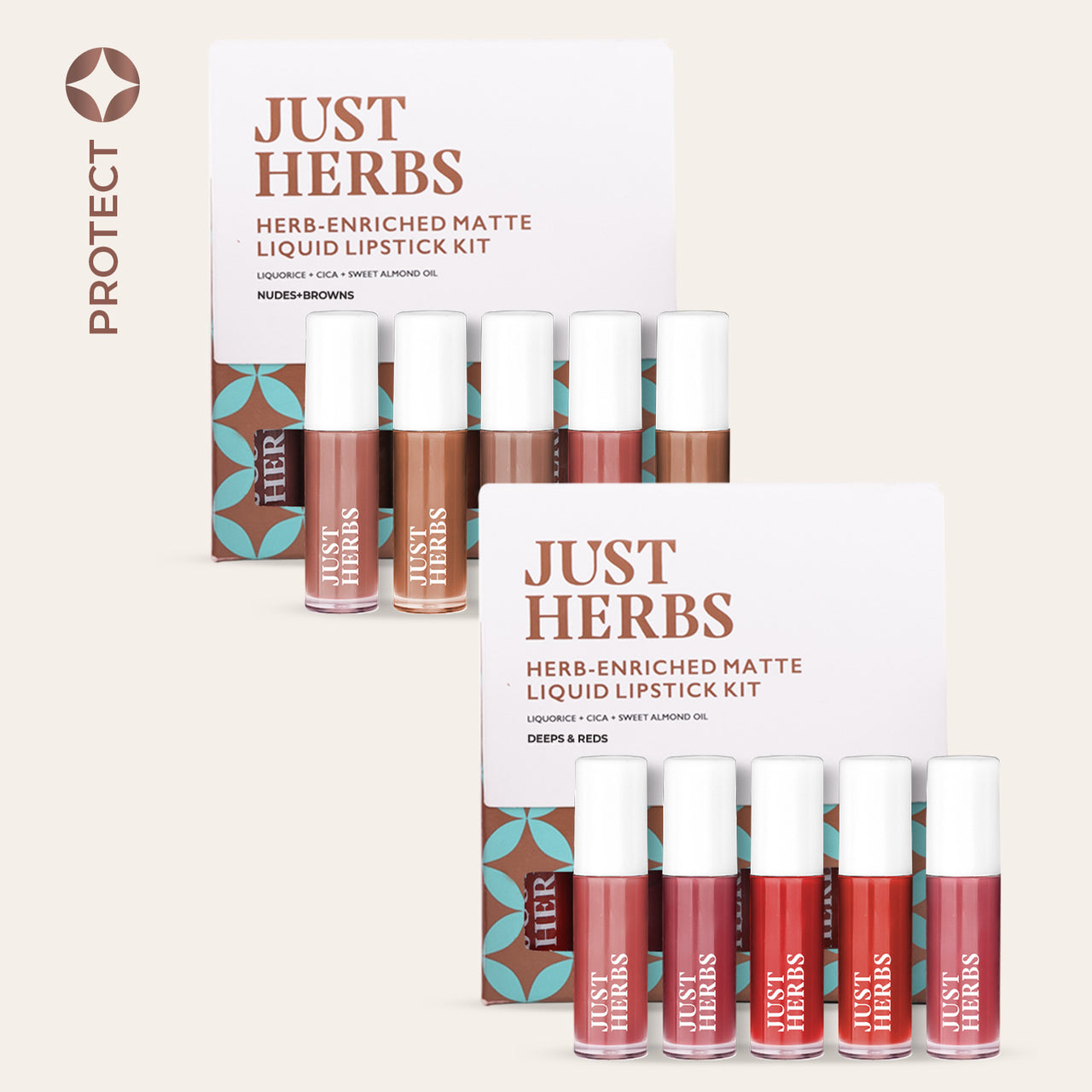 Herb-enriched Matte Liquid Lipstick Combo (Deeps & Reds + Nudes & Browns)