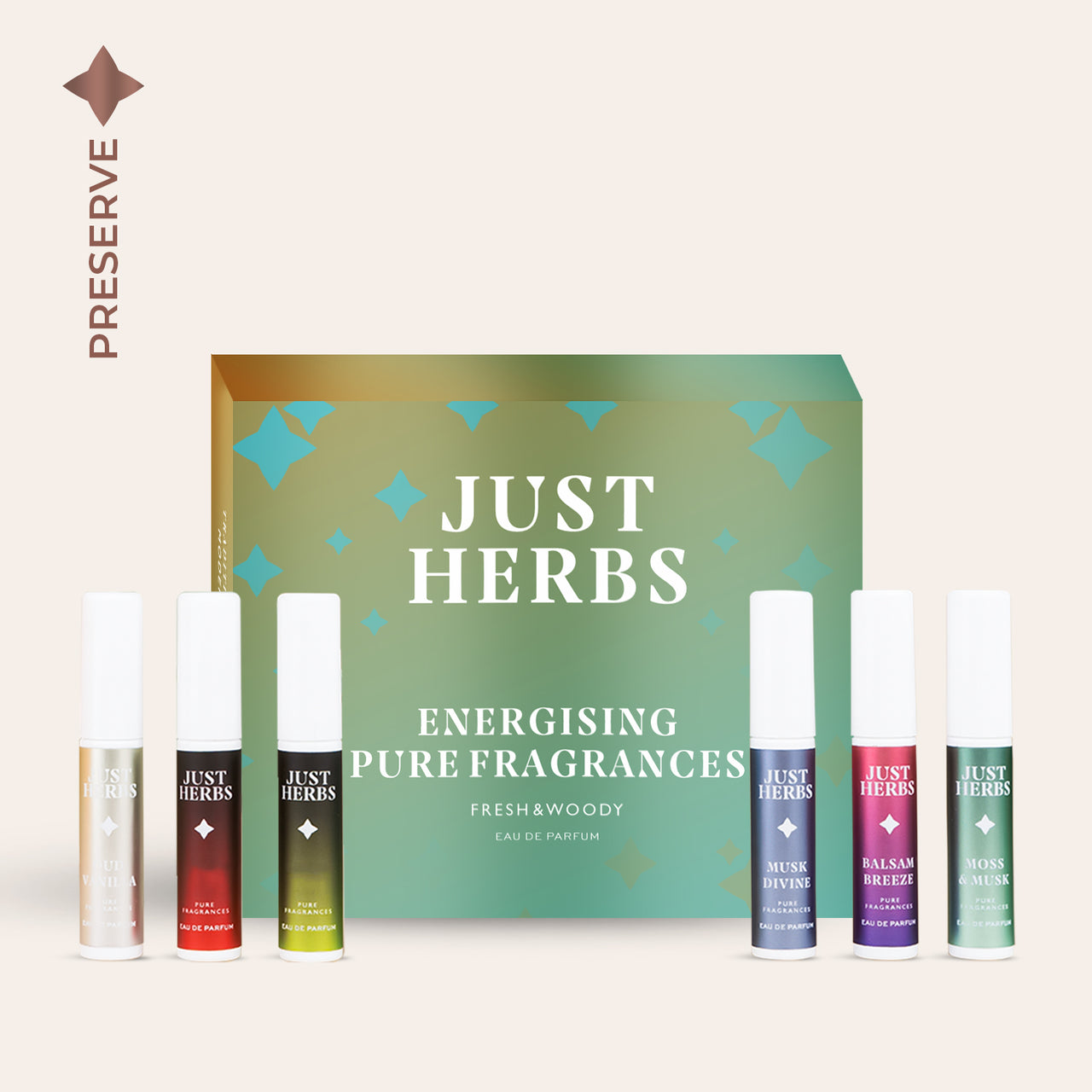 Energising Pure Fragrances Fresh & Woody (Pack of 6)