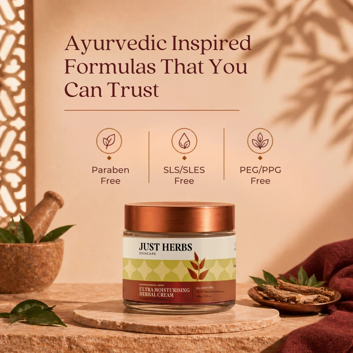 Ultra Moisturising Herbal Cream with Ashwagandha and Neem