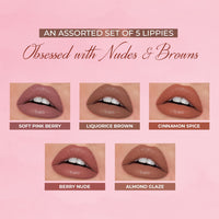 Thumbnail for Herb-enriched Matte Liquid Lipstick Combo: Brights & Pinks + Nudes & Browns