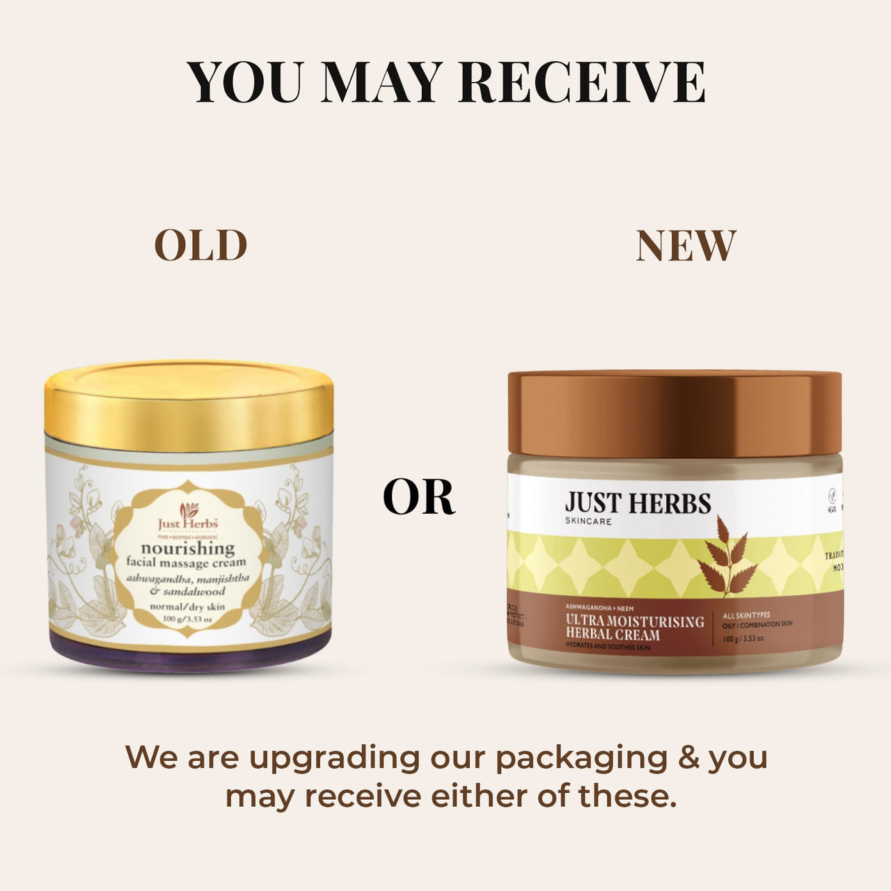 Ultra Moisturising Herbal Cream with Ashwagandha and Neem - Just Herbs