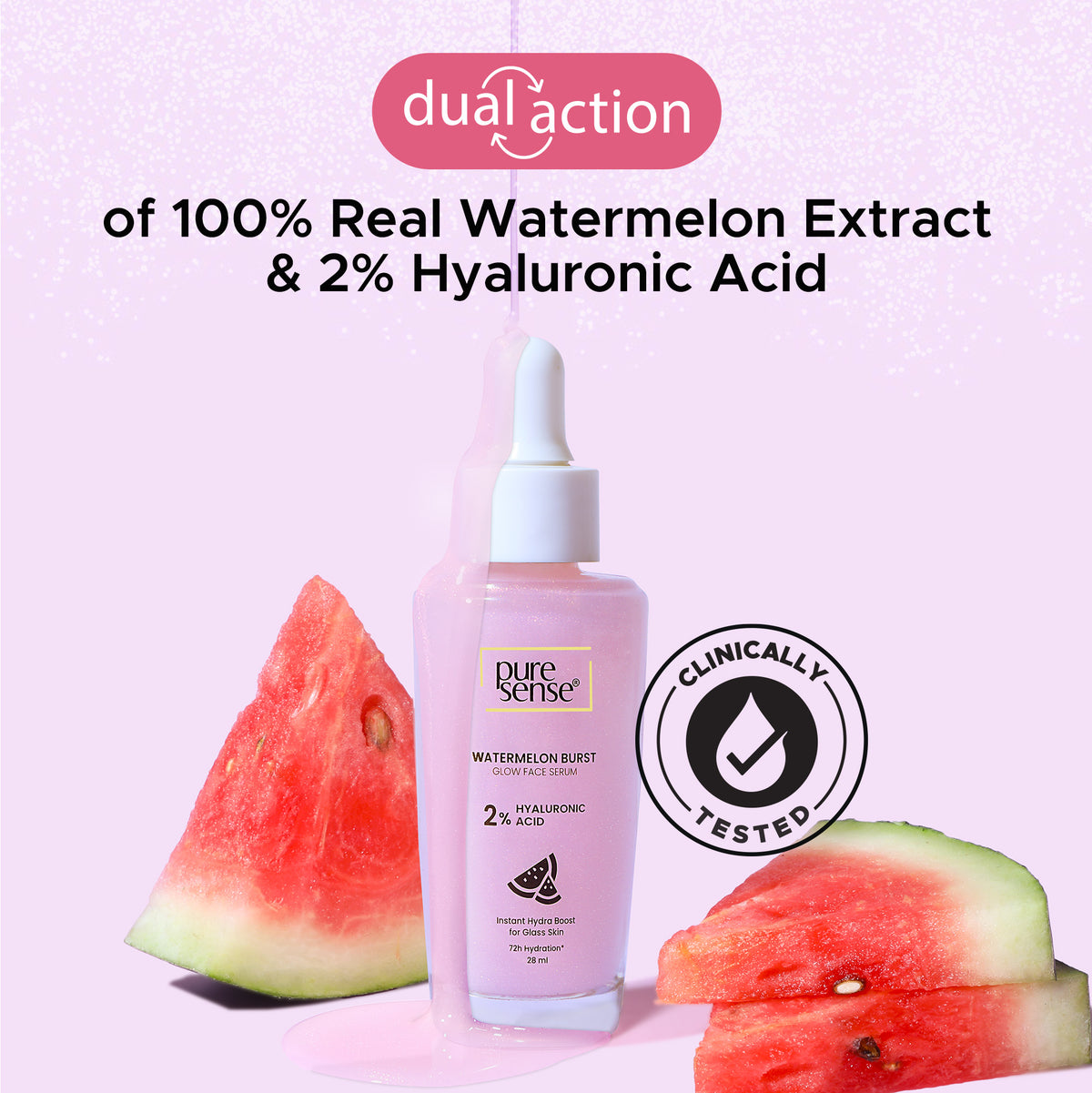 Watermelon Burst Glow Face Serum with 2% Hyaluronic Acid | For glass skin | 28ml 2