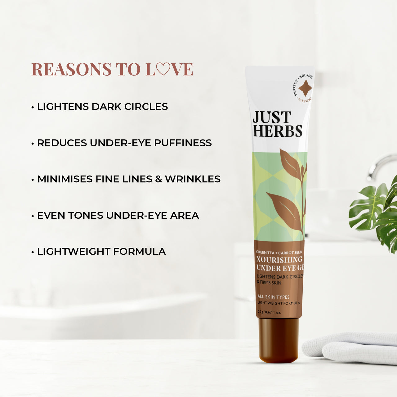 Nourishing Under Eye Gel with Green Tea and Carrot Seed
