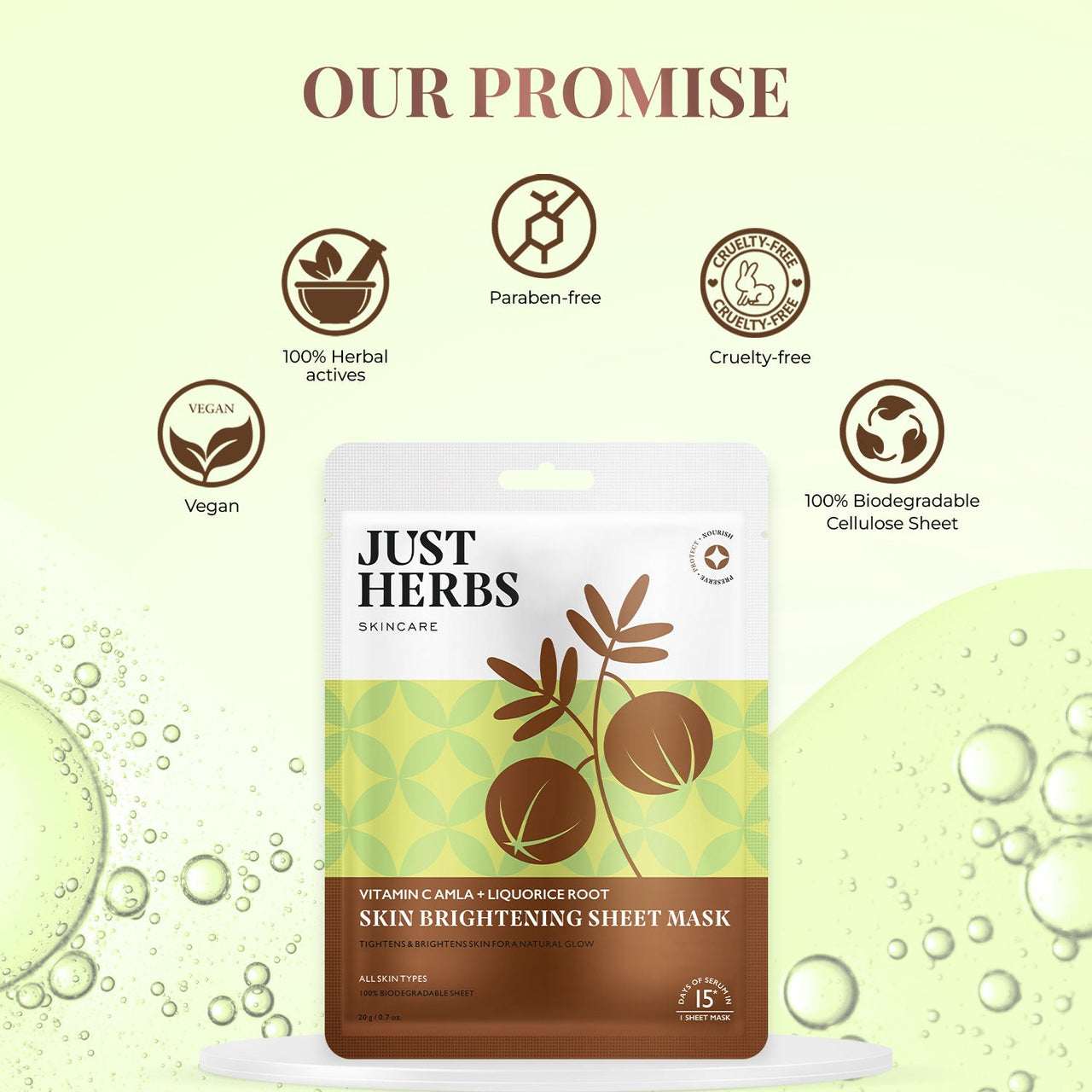 Vitamin C Amla Sheet Mask with Liquorice Root for Skin Brightening - pack of 4