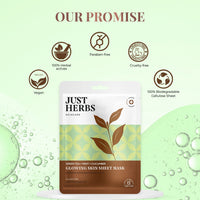 Thumbnail for Green Tea Sheet Mask with Mint & Cucumber For Glowing Skin - Pack of 4