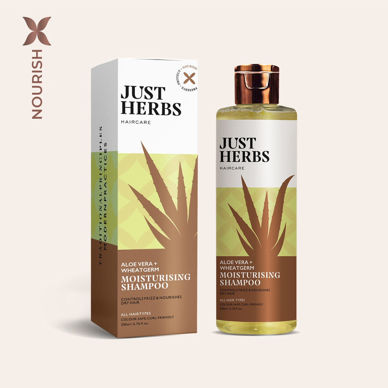 Moisturising Shampoo with Aloe Vera and Wheatgerm - Just Herbs