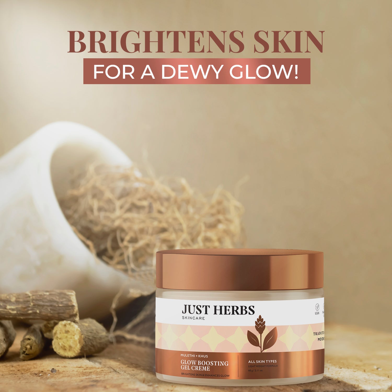 

Glow Boosting Gel Creme with Mulethi and Khus