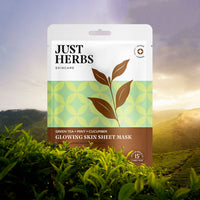 Thumbnail for Green Tea Sheet Mask with Mint & Cucumber For Glowing Skin - Pack of 4