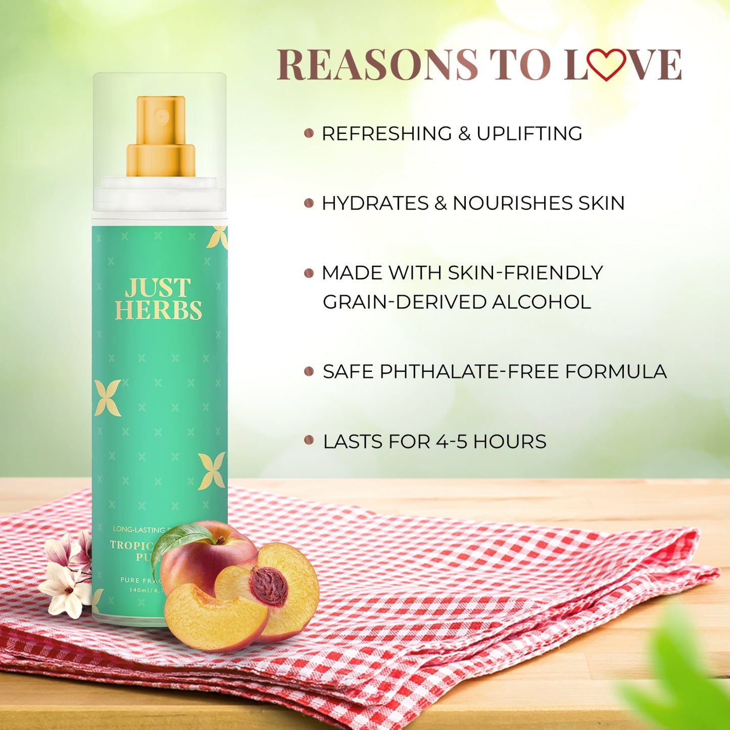 Just Herbs Long-Lasting Tropical Fruit Punch Body Mist - 140 ml