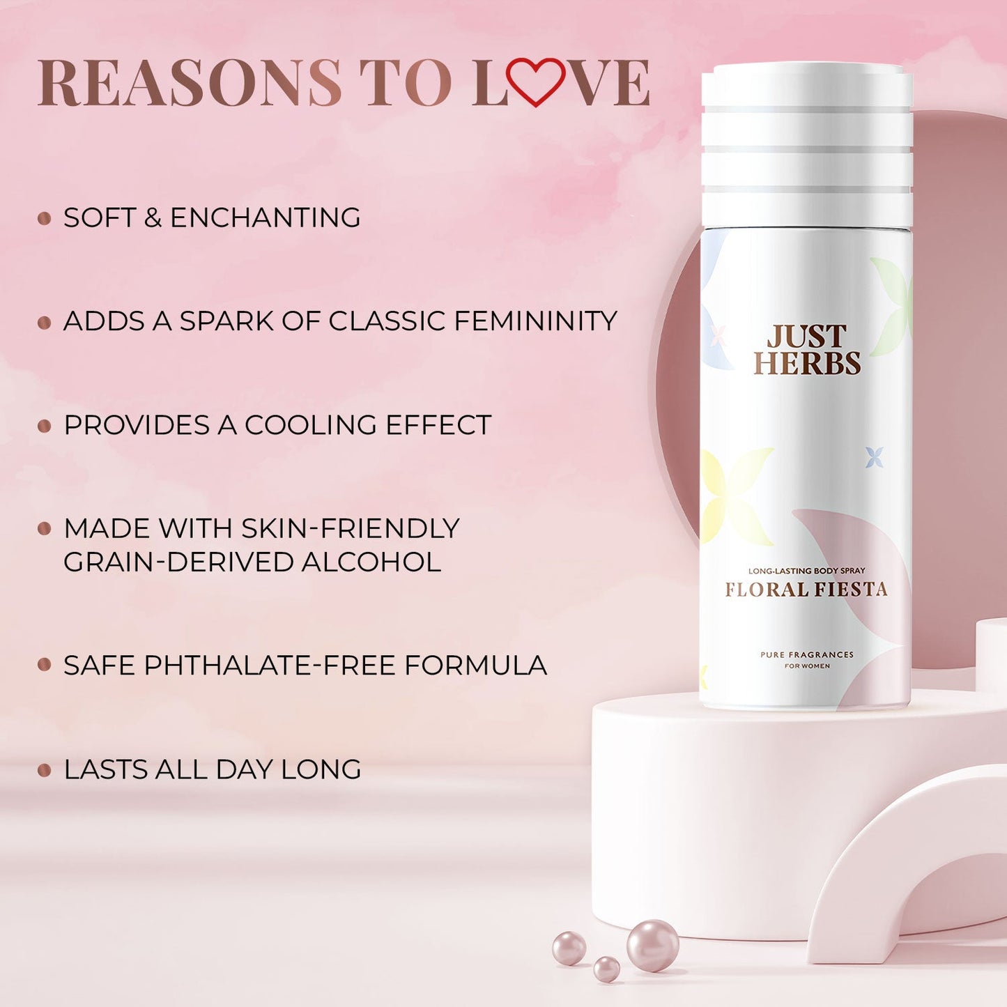 Long Lasting Floral Fiesta Deodorant Body Spray For Women - BYOB