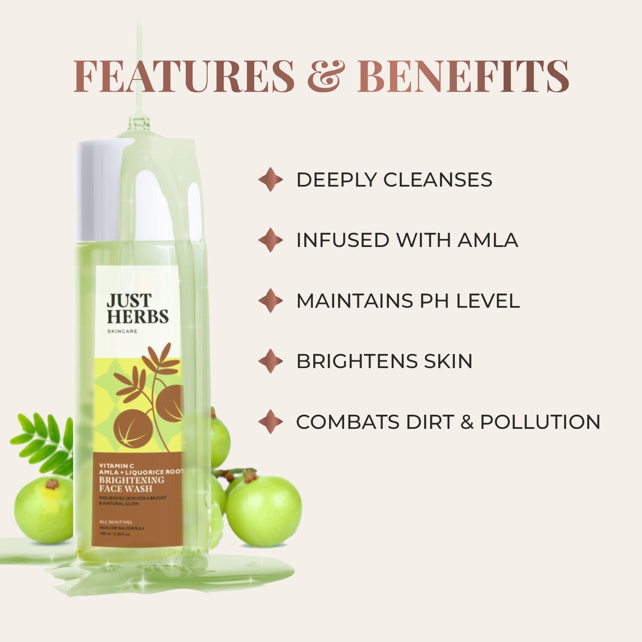 Brightening Face Wash - Vitamin C Amla & Liquorice Root