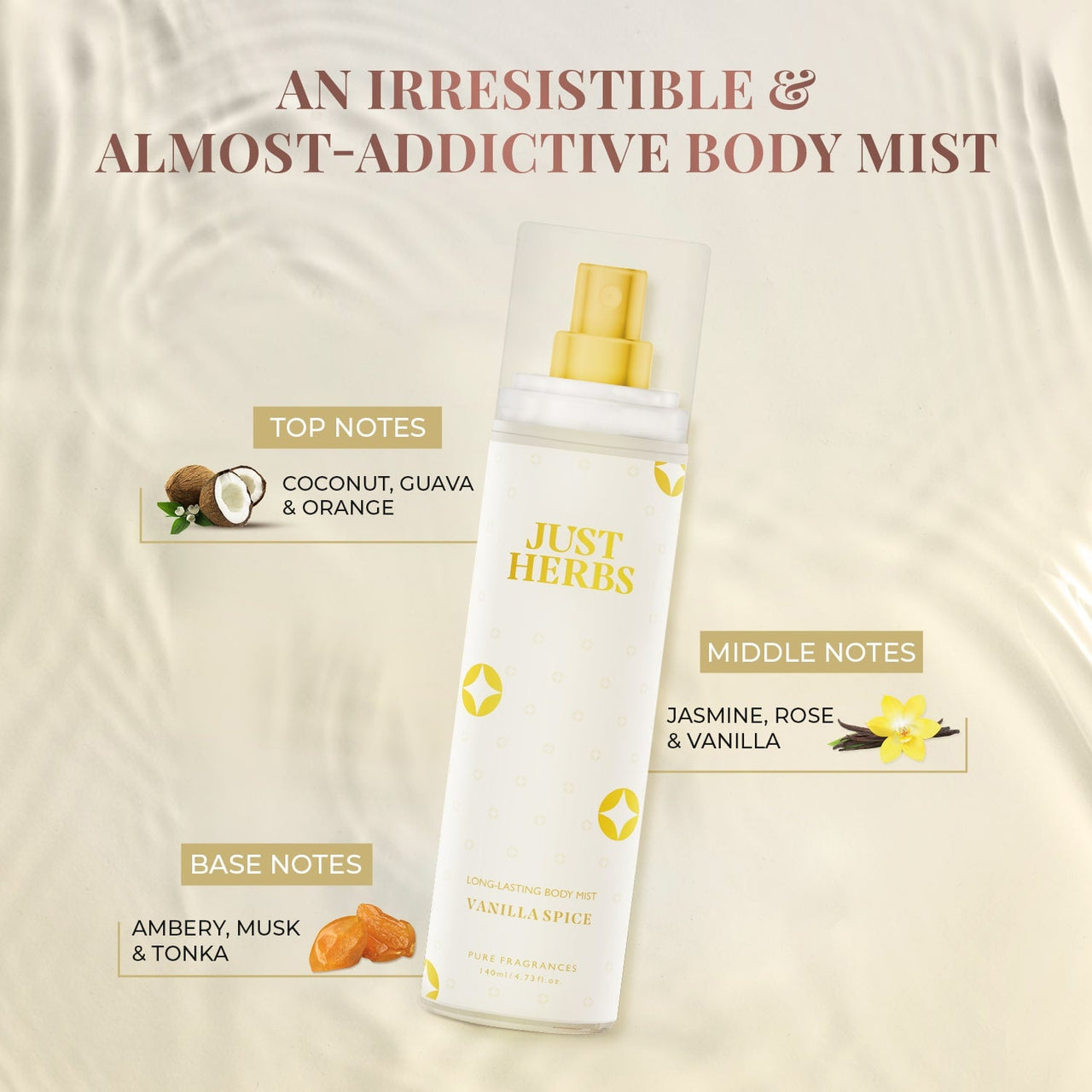 Long-Lasting Vanilla Spice Body Mist: 140 ml
