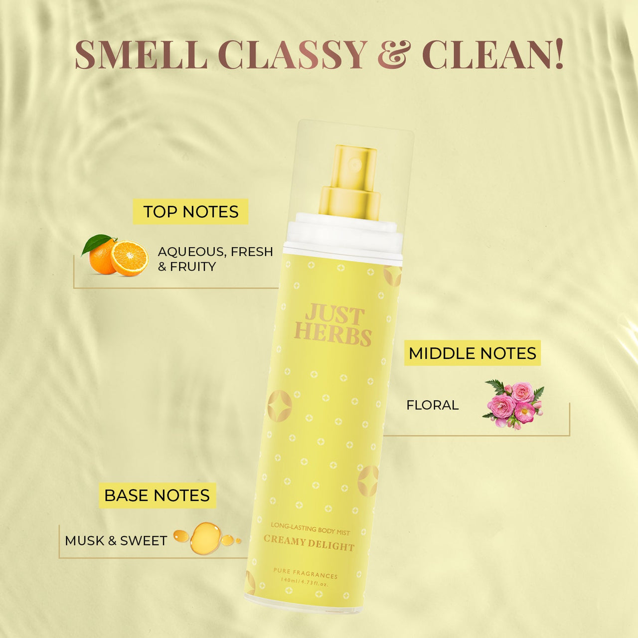 Long-Lasting Creamy Delight Body Mist - Just Herbs