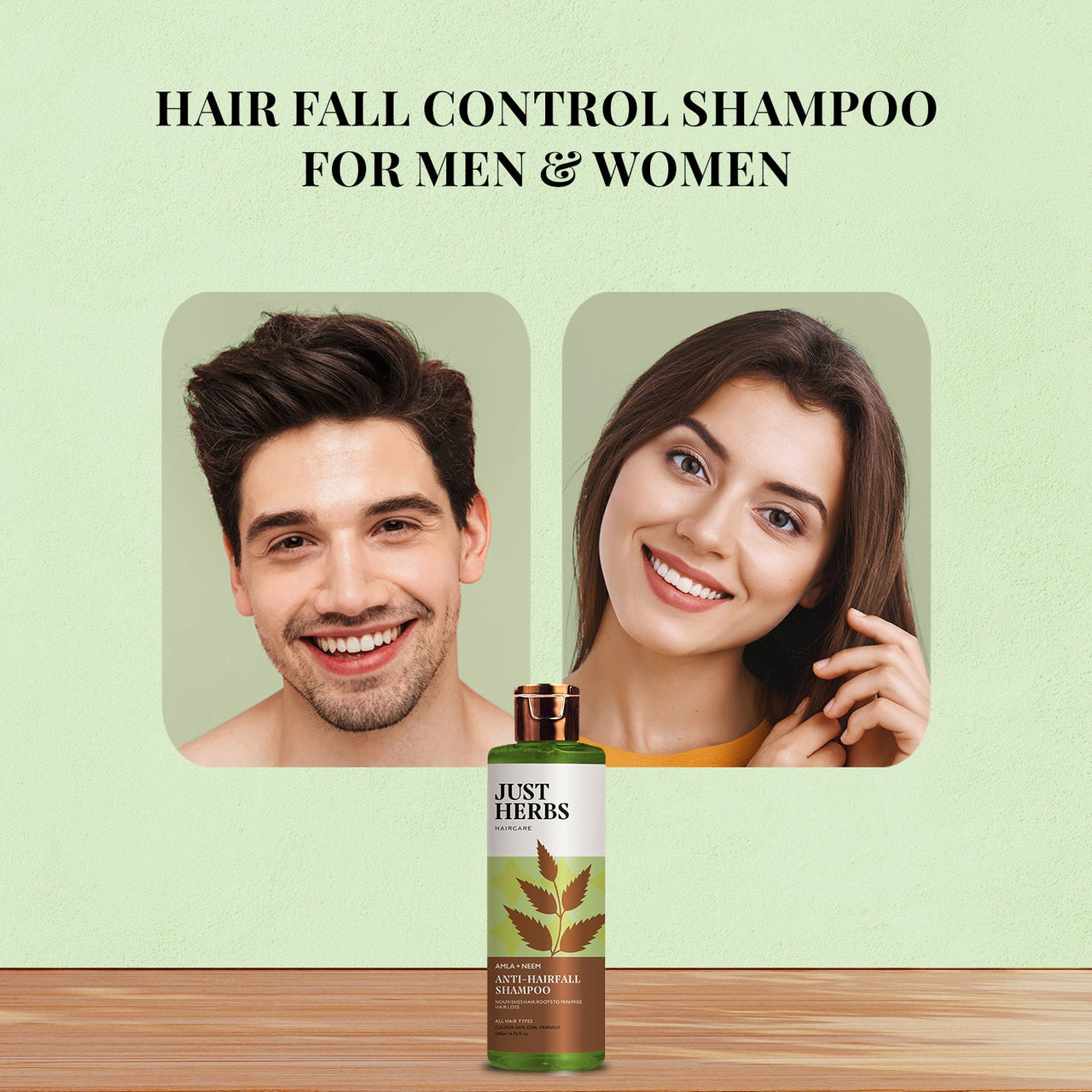 Anti-Hairfall Shampoo with Amla & Neem - Just Herbs