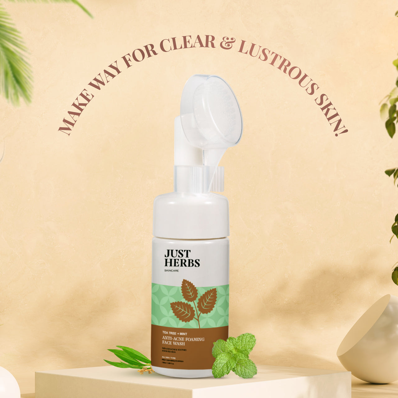 Anti Acne Foaming Face Wash - Tea Tree & Mint - BYOB