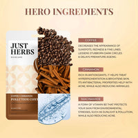 Thumbnail for Coffee Sheet Mask with Cinnamon For Pollution Control - Pack of 4