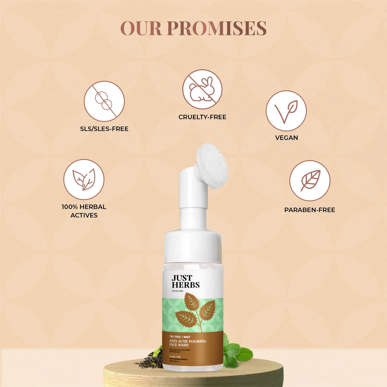 Anti Acne Foaming Face Wash - Tea Tree & Mint