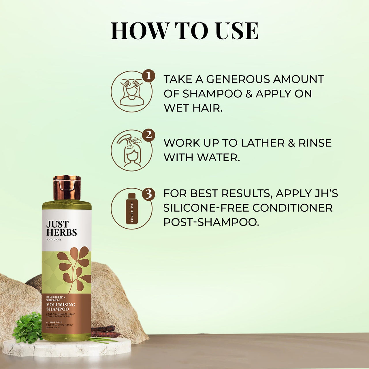 Volumising Shampoo with Fenugreek & Shikakai : 200 ml